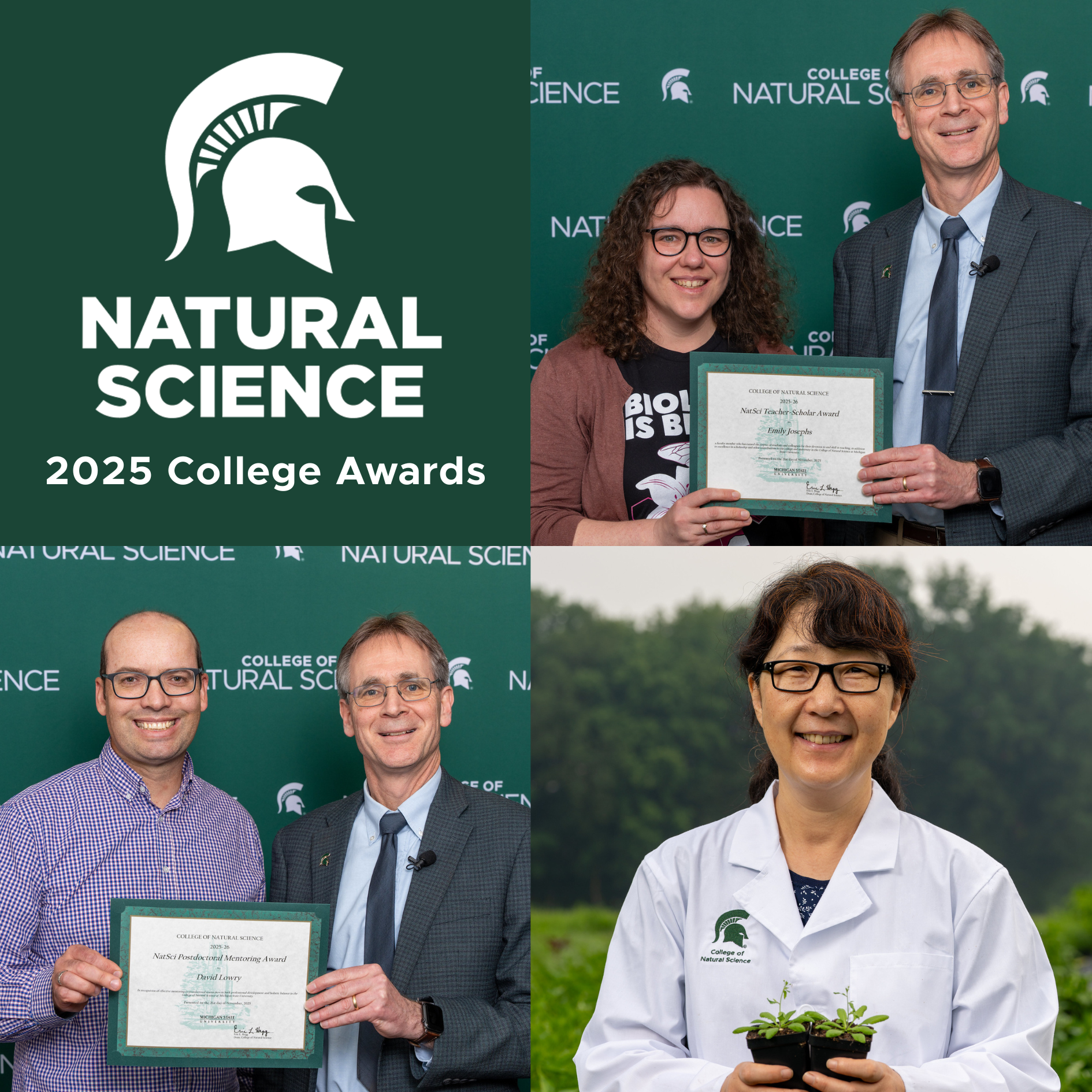 A square graphic broken into four quadrants, with the NatSci logo and text 