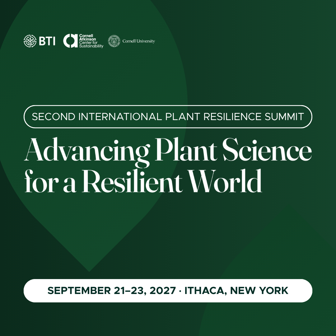 A promotional graphic for the Second International Plant Resilience Summit that lists details of the event with the organizing institutions' logos