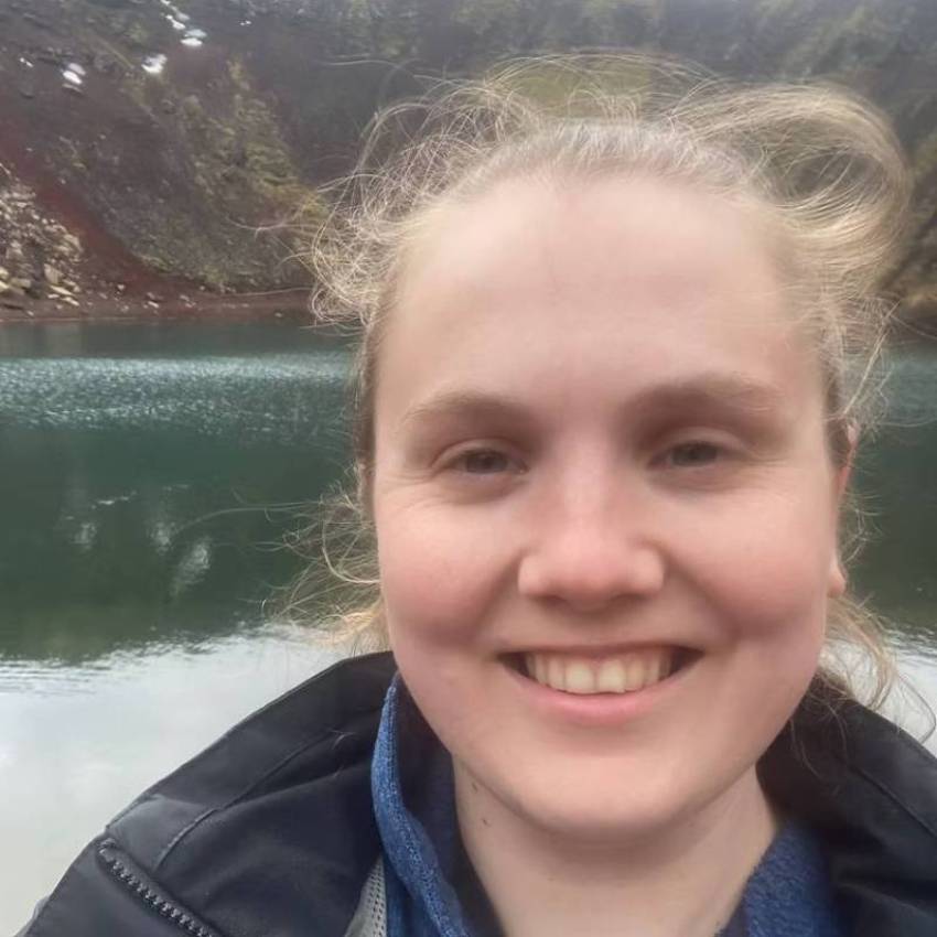 Kaitlin Gattoni pictured outside in front of a lake